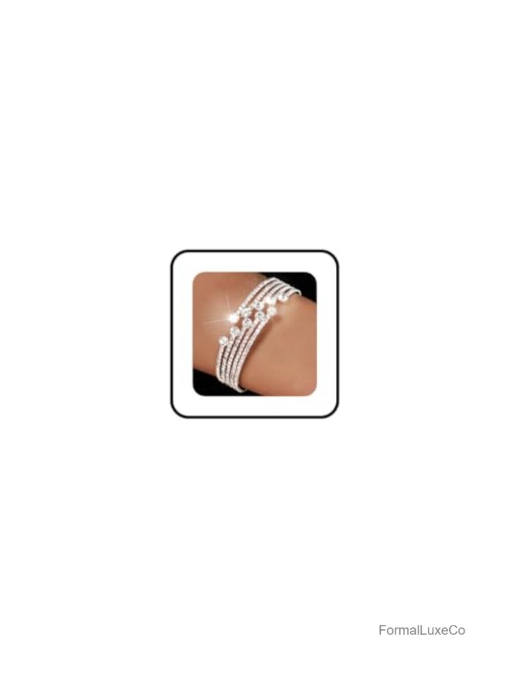 Dainty Rhinestone Cuff Bracelet Stackable Stretch Bracelet for Party Prom